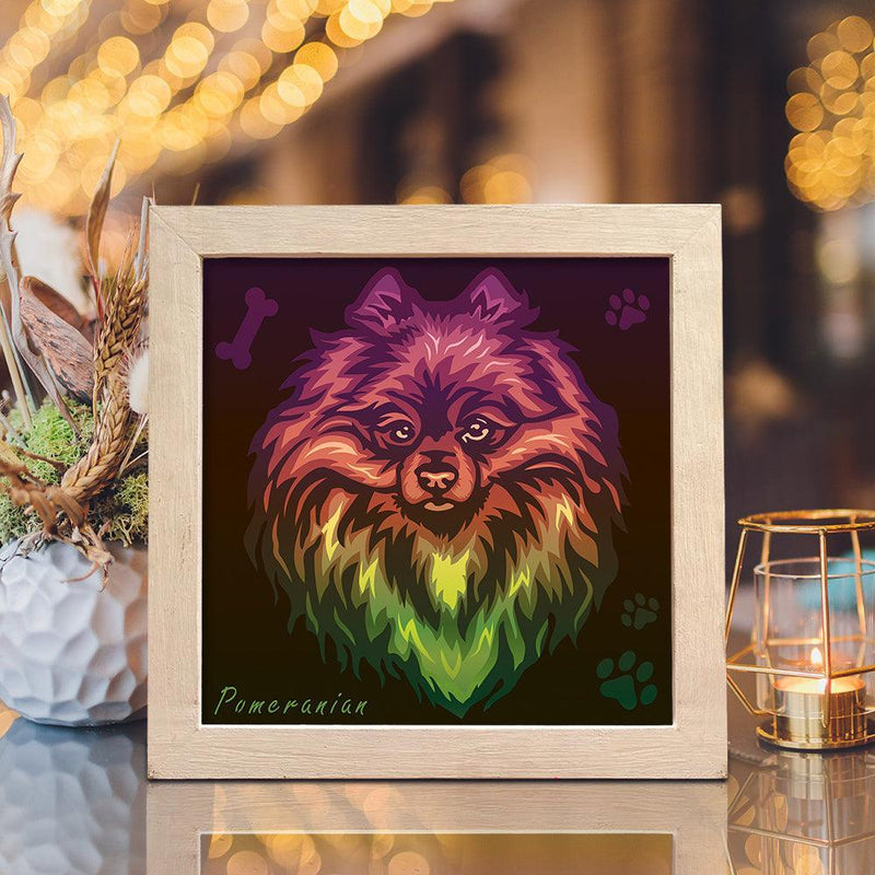 Pomeranian – Paper Cut Light Box File - Cricut File - 8x8 inches - LightBoxGoodMan - LightboxGoodman