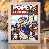 Popeye And Friends - Paper Cut Light Box File - Cricut File - 20x26cm - LightBoxGoodMan