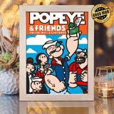 Popeye And Friends - Paper Cut Light Box File - Cricut File - 20x26cm - LightBoxGoodMan - LightboxGoodman