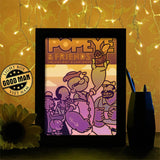 Popeye And Friends - Paper Cutting Light Box - LightBoxGoodman - LightboxGoodman
