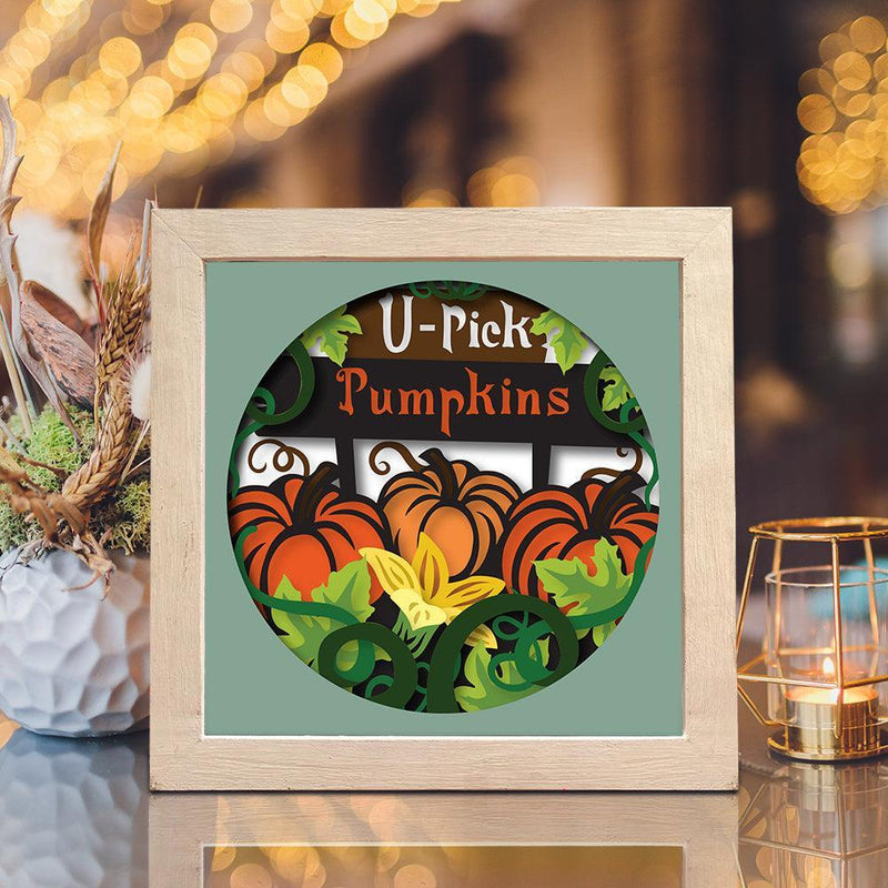 Pumpkin Patch – Paper Cut Light Box File - Cricut File - 20x20cm - LightBoxGoodMan - LightboxGoodman