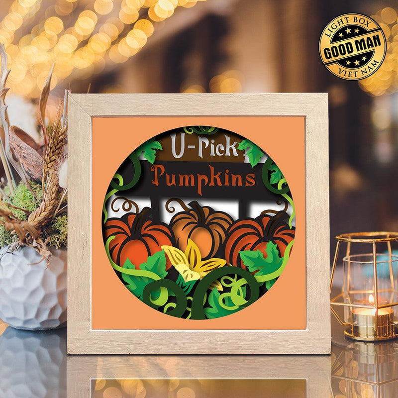 Pumpkin Patch – Paper Cut Light Box File - Cricut File - 20x20cm - LightBoxGoodMan - LightboxGoodman