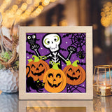 Pumpkin Skeleton – Paper Cut Light Box File - Cricut File - 20x20cm - LightBoxGoodMan