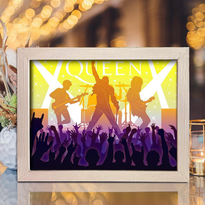 Queen Band – Paper Cut Light Box File - Cricut File - 20x26cm - LightBoxGoodMan - LightboxGoodman