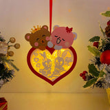 Rabbit Couple - 3D Bear Couple Heart Lantern File - Cricut File - LightBoxGoodMan - LightboxGoodman