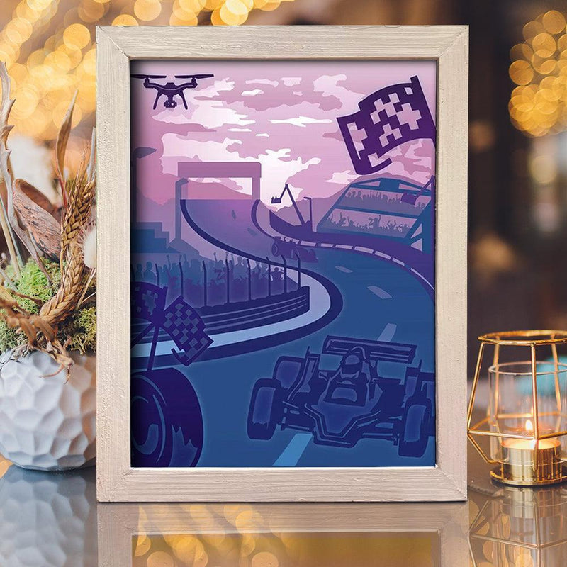 Racing 1 – Paper Cut Light Box File - Cricut File - 20x26cm - LightBoxGoodMan - LightboxGoodman