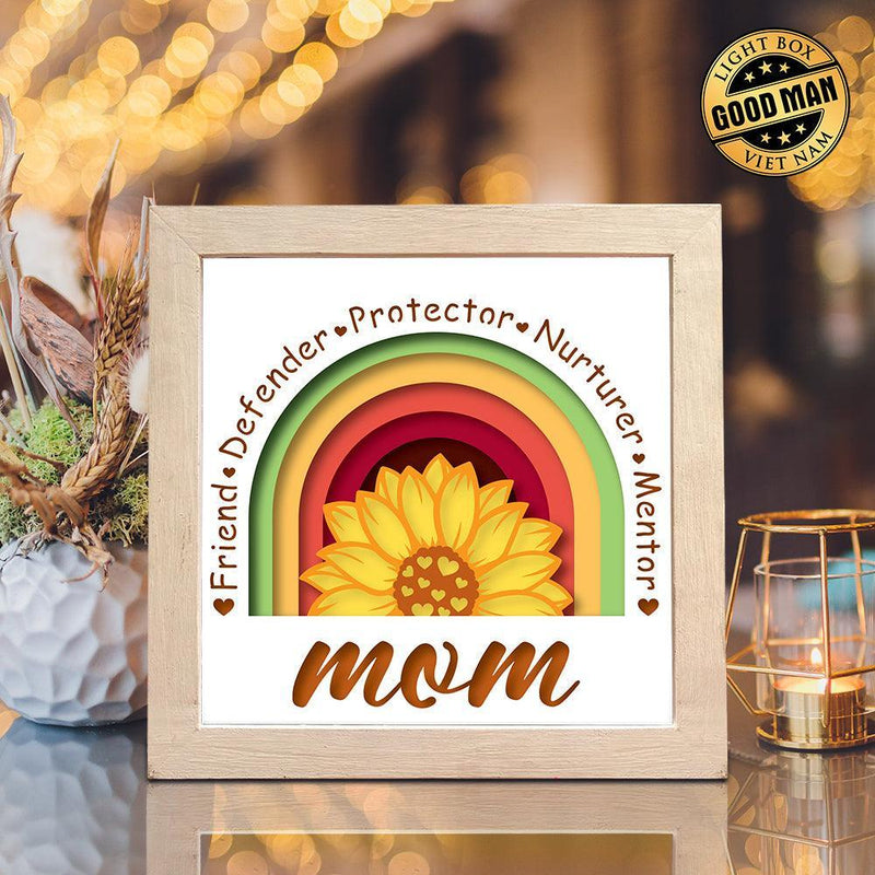 Rainbow Mom – Paper Cut Light Box File - Cricut File - 8x8 inches - LightBoxGoodMan - LightboxGoodman