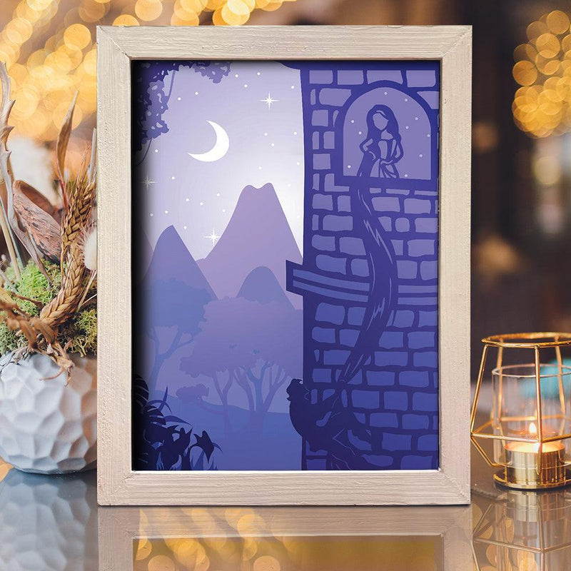 Rapunzel 2 – Paper Cut Light Box File - Cricut File - 20x26cm - LightBoxGoodMan - LightboxGoodman