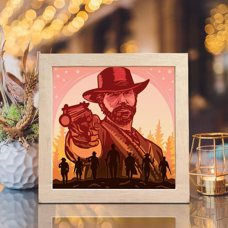 Red Dead Redemption 2 – Paper Cut Light Box File - Cricut File - 8x8 inches - LightBoxGoodMan - LightboxGoodman