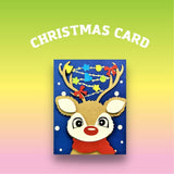 Reindeer Christmas Card 3D- Cricut File - Svg, Png, Dxf, Eps - LightBoxGoodMan