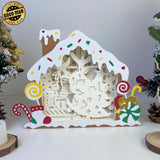 Reindeer - Paper Cut Gingerbread House Light Box File - Cricut File - 7x9 Inches - LightBoxGoodMan - LightboxGoodman