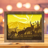 Reindeers 1 - Paper Cutting Light Box - LightBoxGoodman - LightboxGoodman