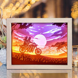 Riding In To The Sunset – Paper Cut Light Box File - Cricut File - 8x10 Inches - LightBoxGoodMan