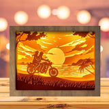 Riding into the Sunset - Paper Cutting Light Box - LightBoxGoodman