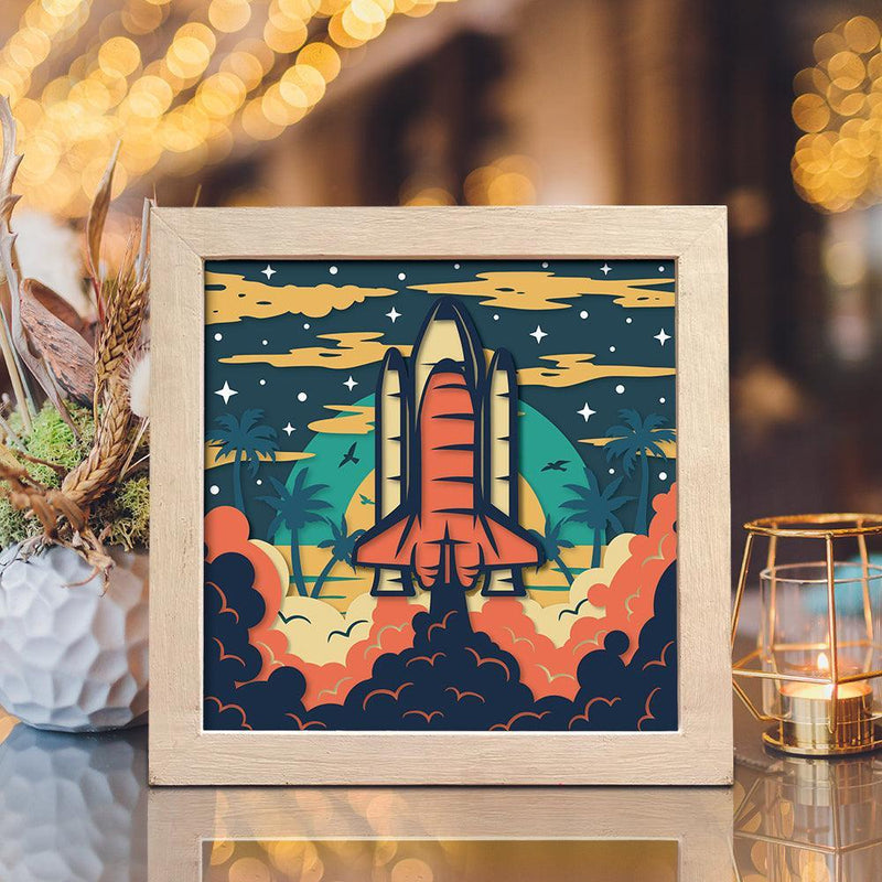 Rocket 2 – Paper Cut Light Box File - Cricut File - 20x20cm - LightBoxGoodMan - LightboxGoodman