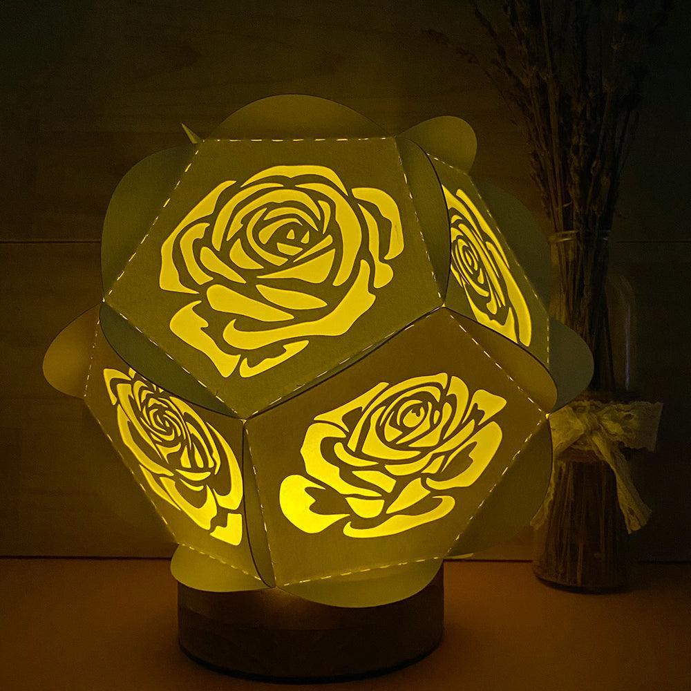 Rose - Pentagon 3D Lantern File - Cricut File - LightBoxGoodMan - LightboxGoodman