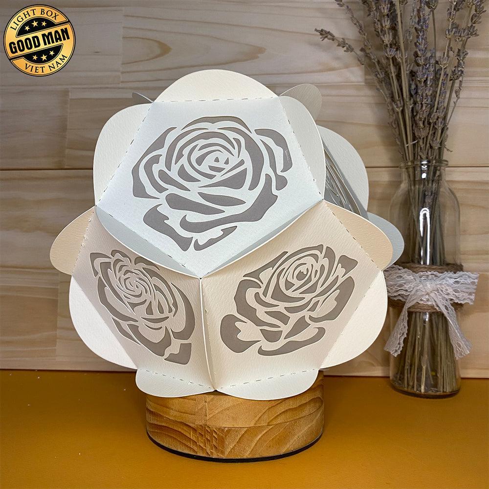 Small 3D Paper Lantern with Roses · Creative Fabrica