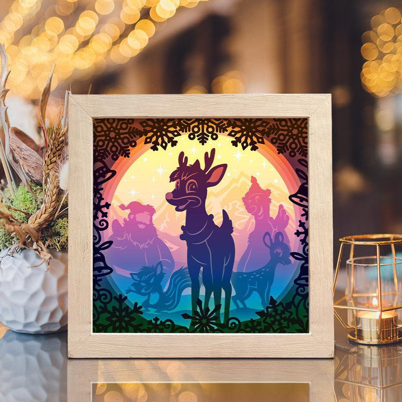 Rudolph - Paper Cut Light Box File - Cricut File - 20x20cm - LightBoxGoodMan - LightboxGoodman