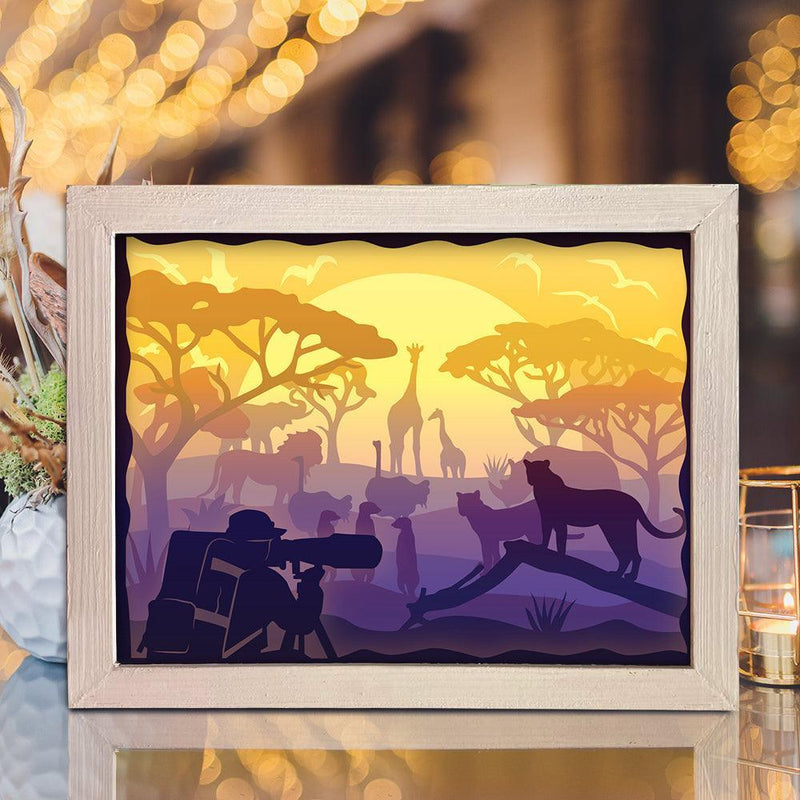 Safari Africa – Paper Cut Light Box File - Cricut File - 8x10 inches - LightBoxGoodMan - LightboxGoodman