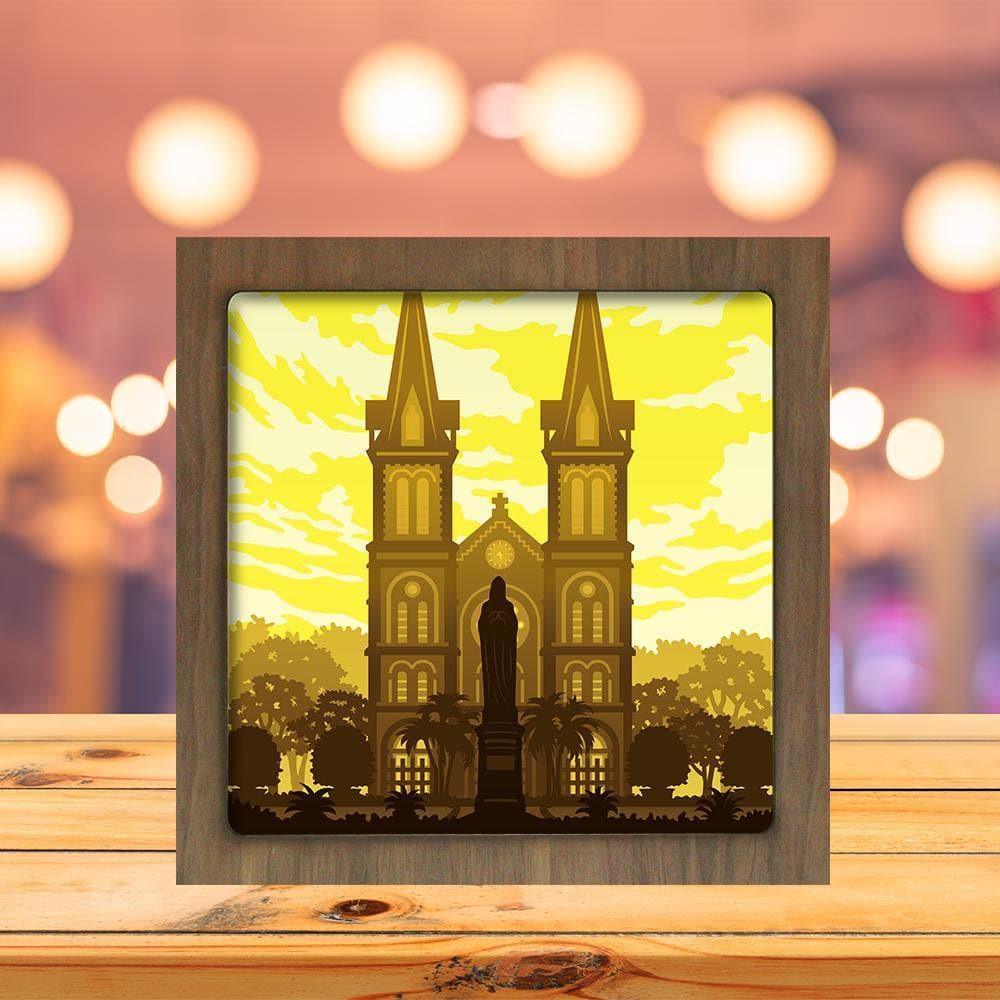 Saigon Notre-Dame Cathedral - Paper Cutting Light Box - LightBoxGoodman - LightboxGoodman