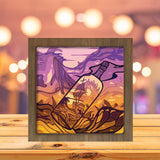 Sailing Ship In Bottle - Paper Cutting Light Box - LightBoxGoodman - LightboxGoodman