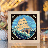 Sailing Ship - Paper Cut Light Box File - Cricut File - 8x8 Inches - LightBoxGoodMan - LightboxGoodman