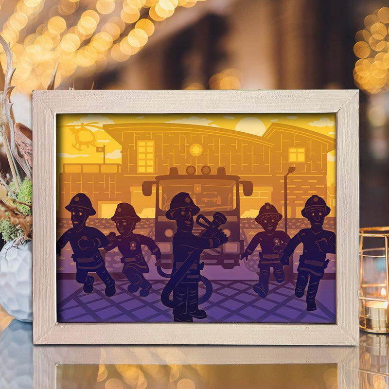 Sam The Fireman - Paper Cut Light Box File - Cricut File - 20x26cm - LightBoxGoodMan - LightboxGoodman