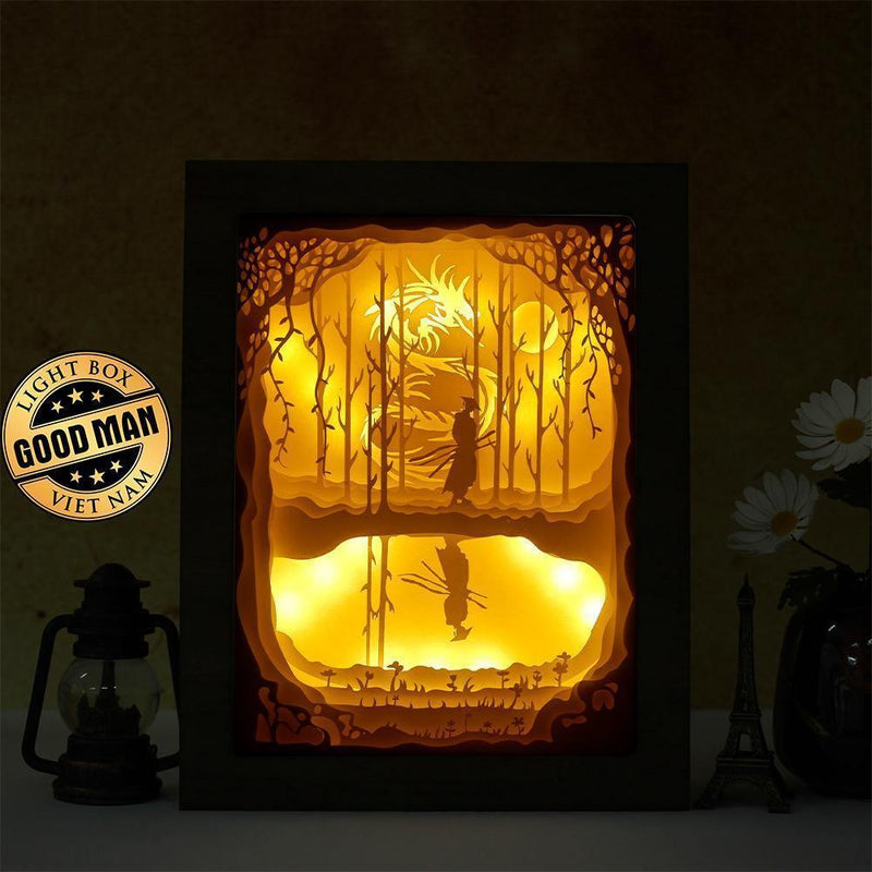 Samurai 1 – Paper Cut Light Box File - Cricut File - 20x26cm - LightBoxGoodMan - LightboxGoodman