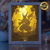 Samurai Pikachu – Paper Cut Light Box File - Cricut File - 20x20cm - LightBoxGoodMan - LightboxGoodman