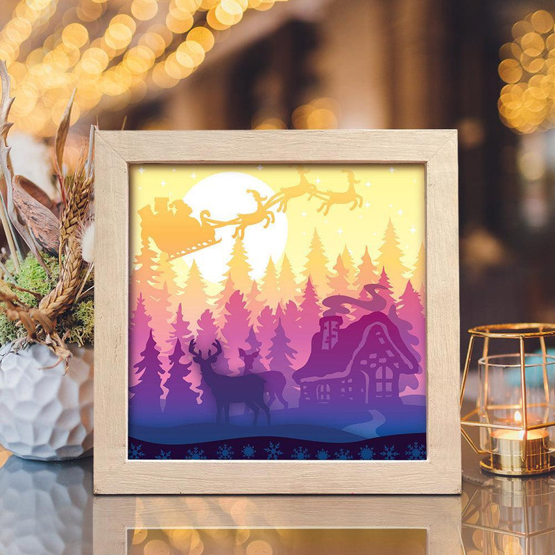 Santa Cabin 2 – Paper Cut Light Box File - Cricut File - 20x20cm - LightBoxGoodMan - LightboxGoodman