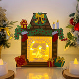 Santa Claus - Paper Cut Fireplace Light Box File - Cricut File - 7,6x7cm - LightBoxGoodMan