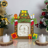 Santa Claus - Paper Cut Fireplace Light Box File - Cricut File - 7,6x7cm - LightBoxGoodMan - LightboxGoodman