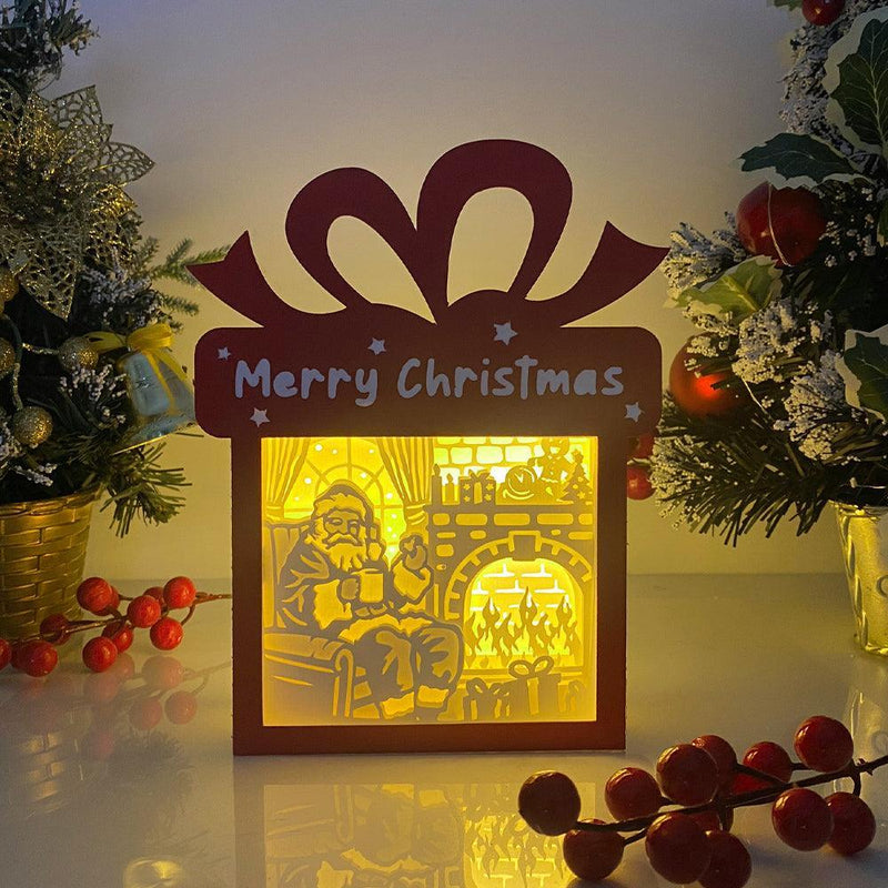 Santa Claus - Paper Cut Gift Light Box File - Cricut File - 21x16cm - LightBoxGoodMan - LightboxGoodman