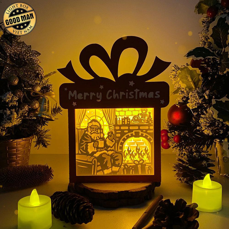 Santa Claus - Paper Cut Gift Light Box File - Cricut File - 21x16cm - LightBoxGoodMan - LightboxGoodman