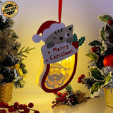 Santa Claus - Paper Cut Pet Light Box File - Xmas Cat Motif - Cricut File - 8x6 Inches - LightBoxGoodMan - LightboxGoodman