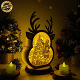 Santa - Paper Cut Reindeer Light Box File - Cricut File - 24,4x17cm - LightBoxGoodMan - LightboxGoodman