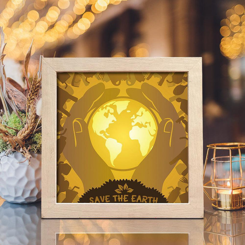 Save Our Planet – Paper Cut Light Box File - Cricut File - 20x20cm - LightBoxGoodMan - LightboxGoodman