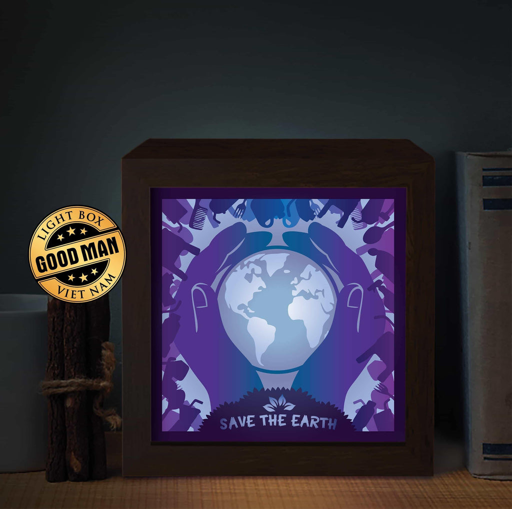 Save Our Planet – Paper Cut Light Box File - Cricut File - 20x20cm - LightBoxGoodMan - LightboxGoodman