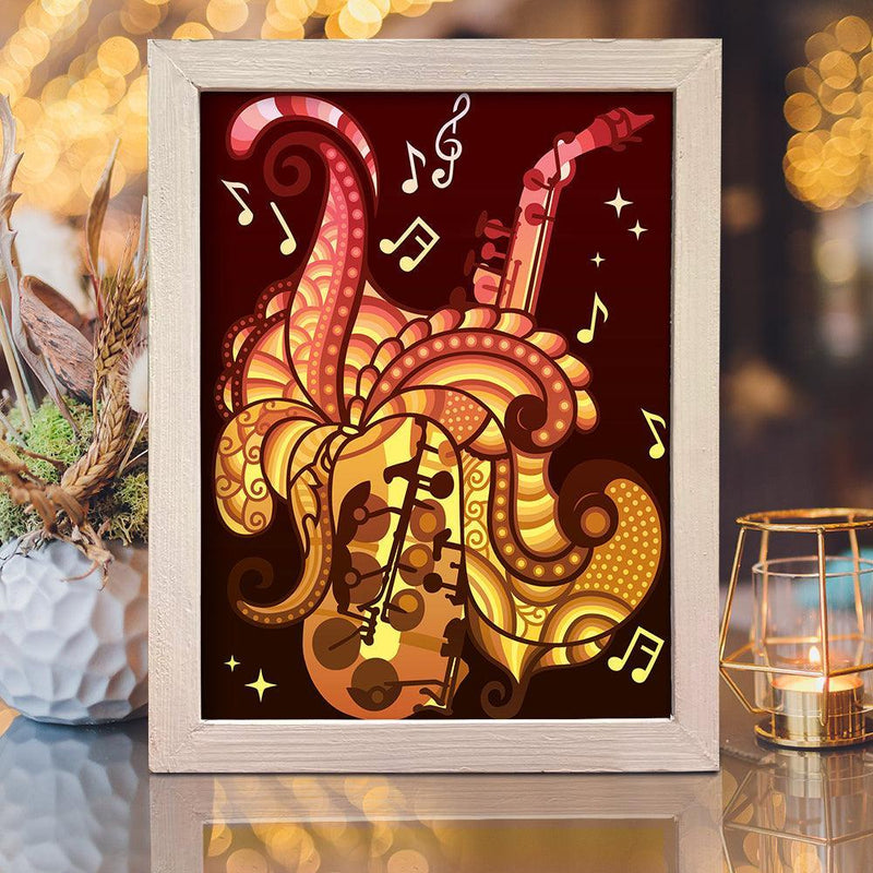 Saxophone – Paper Cut Light Box File - Cricut File - 20x26cm - LightBoxGoodMan - LightboxGoodman