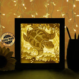 Sea Turtle 1 Square - Paper Cutting Light Box - LightBoxGoodman - LightboxGoodman