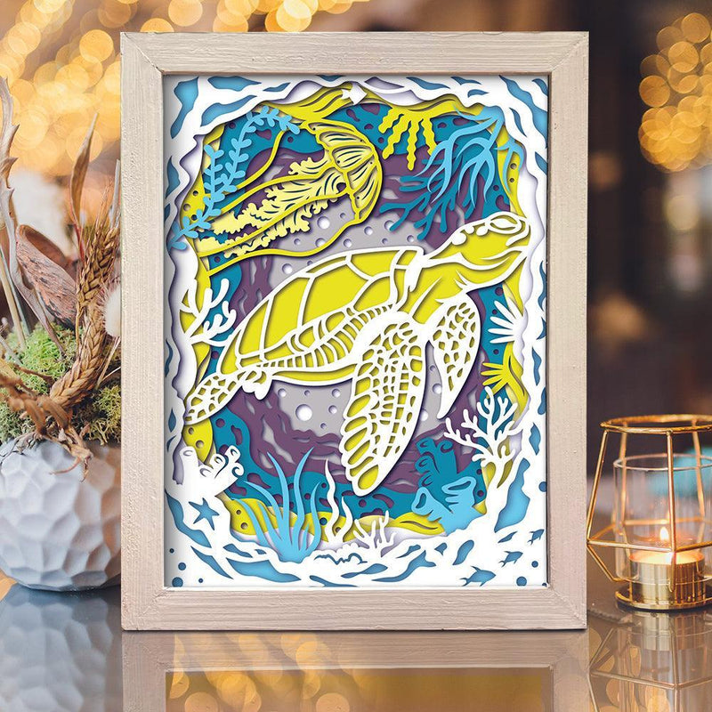 Sea Turtle 2 – Paper Cut Light Box File - Cricut File - 8x10 inches - LightBoxGoodMan - LightboxGoodman