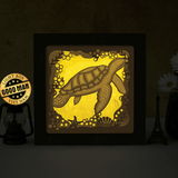 Sea Turtle 3 – Paper Cut Light Box File - Cricut File - 8x8 inches - LightBoxGoodMan - LightboxGoodman