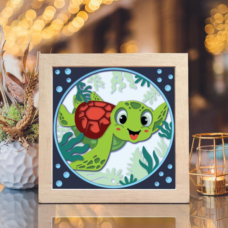 Sea Turtle 5 – Paper Cut Light Box File - Cricut File - 8x8 inches - LightBoxGoodMan - LightboxGoodman