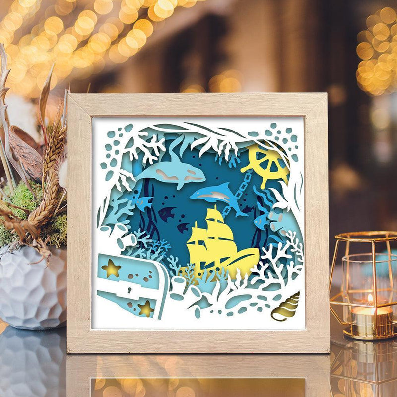 Seabed 2 – Paper Cut Light Box File - Cricut File - 8x8 inches - LightBoxGoodMan - LightboxGoodman