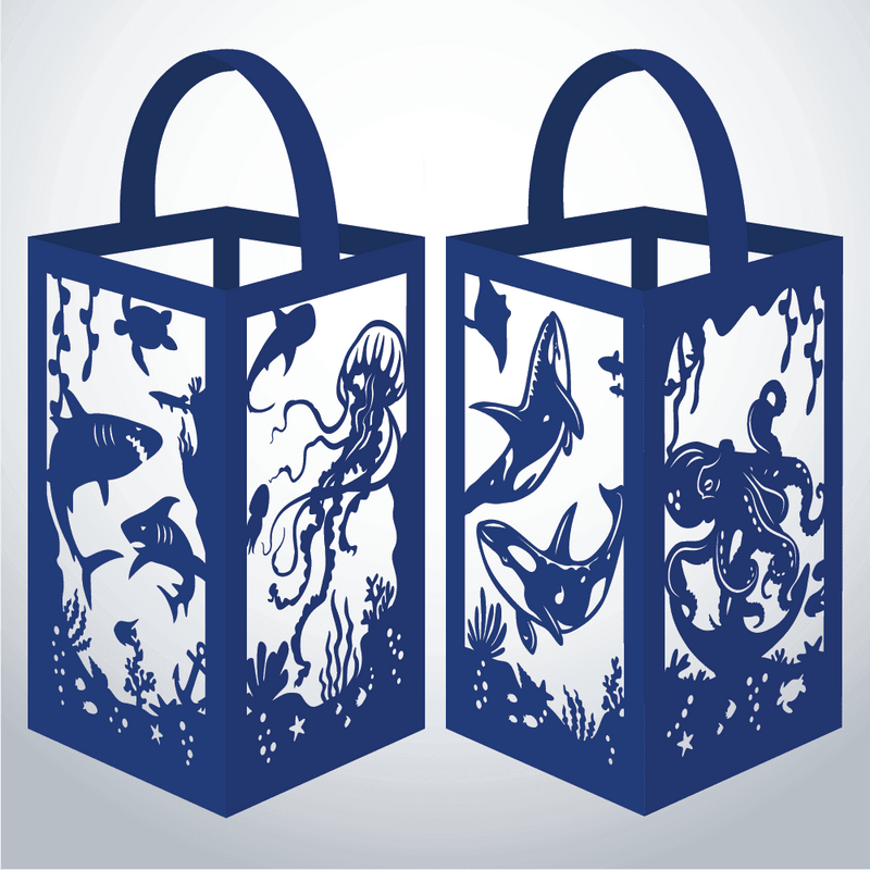 Seabed - Paper Cut Lantern File - Cricut File - 10x16cm - LightBoxGoodMan - LightboxGoodman