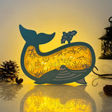 Seabed - Whale Papercut Lightbox File - 8x6.25