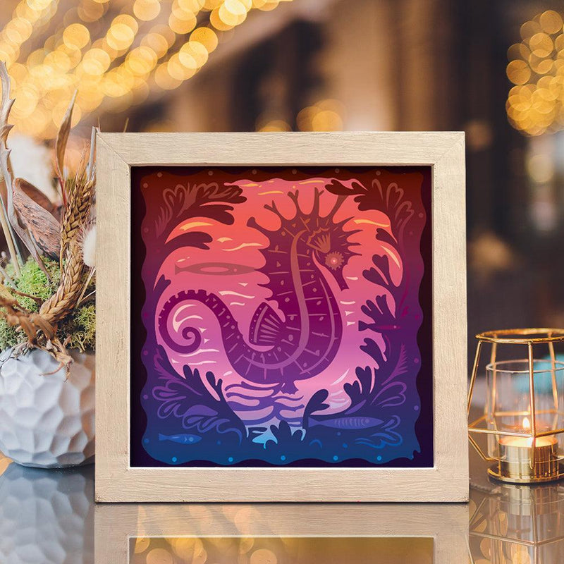 Seahorse 2 – Paper Cut Light Box File - Cricut File - 8x8 inches - LightBoxGoodMan - LightboxGoodman