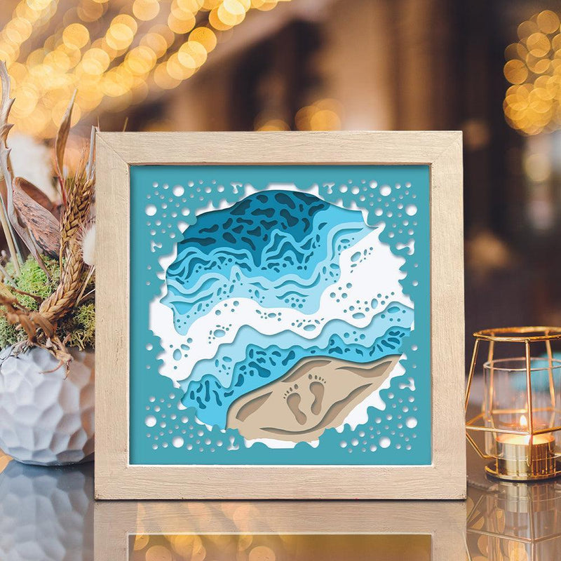 Seashore – Paper Cut Light Box File - Cricut File - 8x8 inches - LightBoxGoodMan - LightboxGoodman