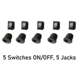 Set 5 Colors Module Led Strips 12V, 5 Jacks DC 12V, 5 On/Off Switchs, 5 Power Supplies - LightboxGoodman