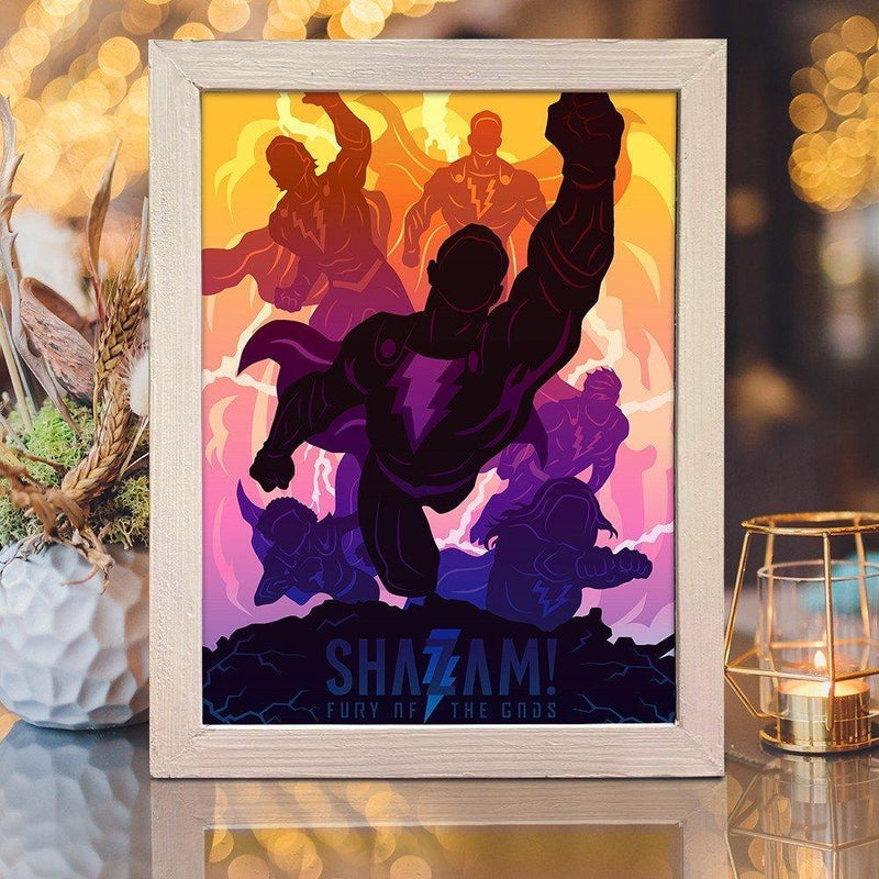 Shazam – Paper Cut Light Box File - Cricut File - 20x26cm - LightBoxGoodMan - LightboxGoodman